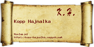 Kopp Hajnalka névjegykártya